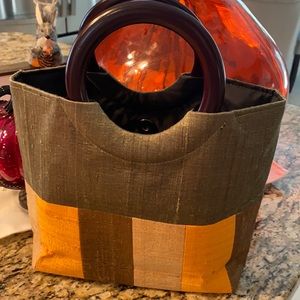 Vintage 100% silk color block purse